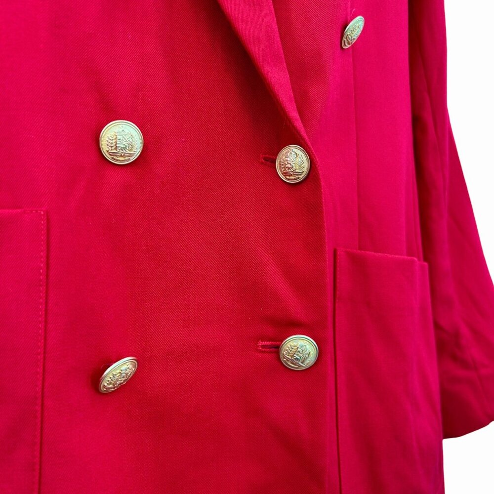 VTG H&W HAWKSLEY & WIGHT DOUBLE-BREASTED WORSTED WOOL BLAZER DCRTVE GOLD BUTTONS - Picture 2 of 5
